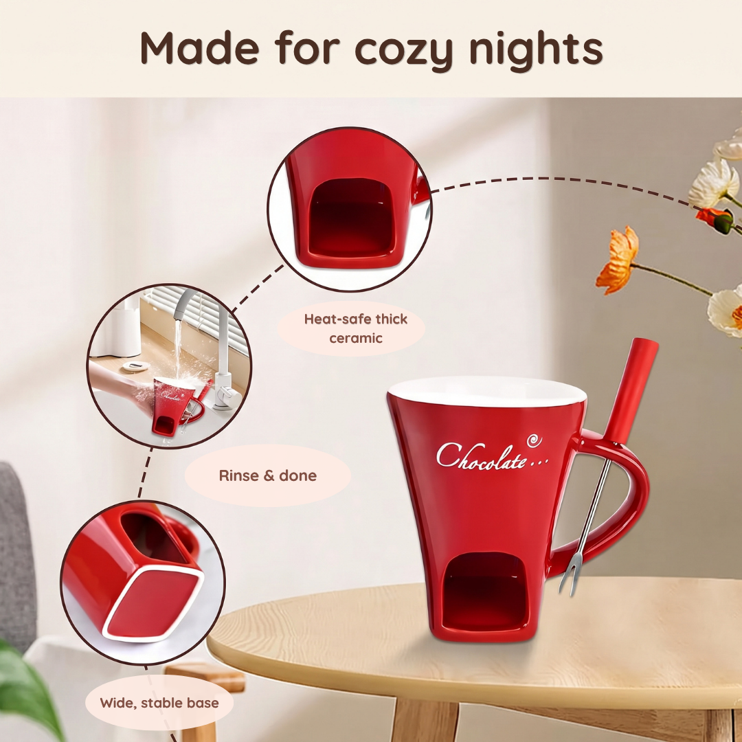 Chocolate Fondue Mug with Tealight Warmer