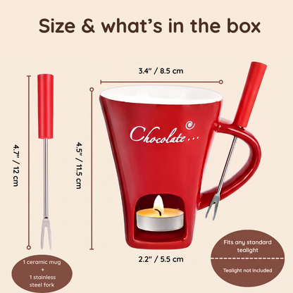 Chocolate Fondue Mug with Tealight Warmer