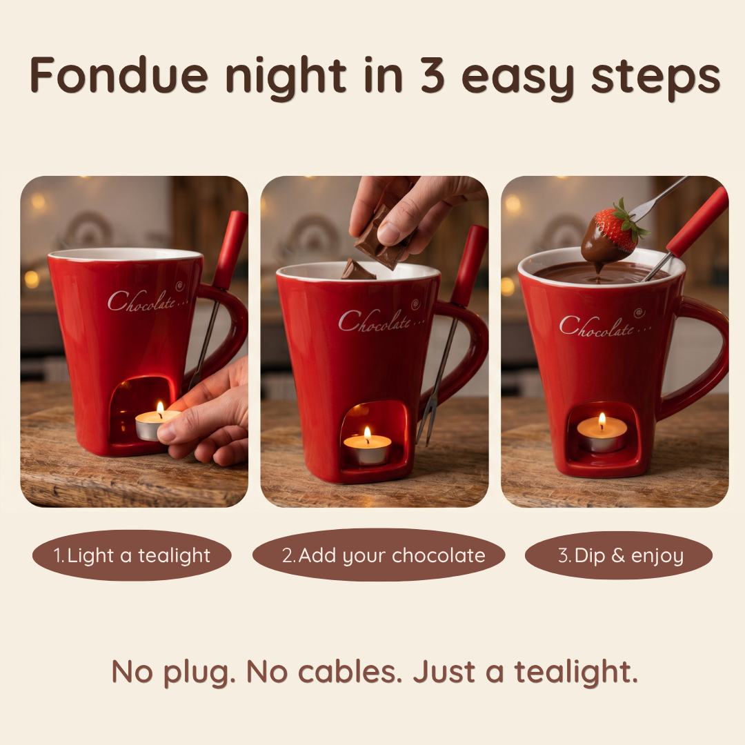 Chocolate Fondue Mug with Tealight Warmer