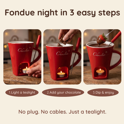Chocolate Fondue Mug with Tealight Warmer